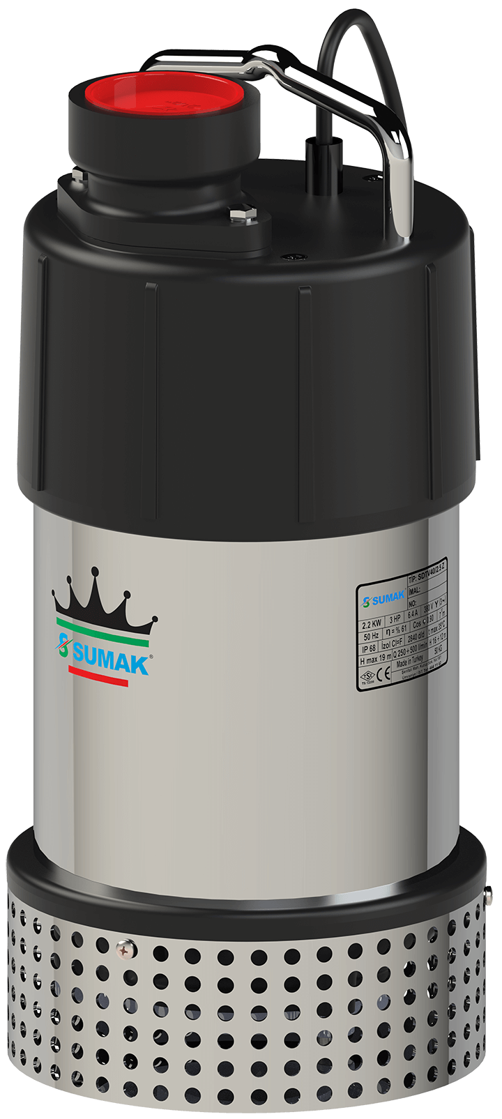 Sumak SDTV 40/2.5 Z Gömlek Soğutmalı Vortex Çarklı Dalgıç Pompa Trifaze 380V 4 Hp