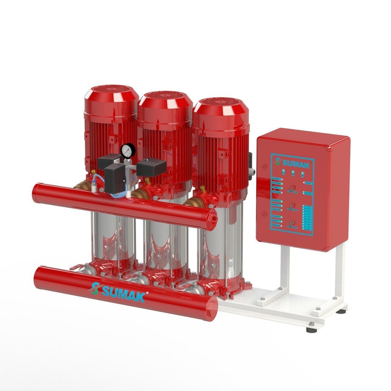 Sumak Pompa - Sumak SHT 34 C 1500/6-EEEY Üç Pompalı Elektrikli Yangın Hidroforu
