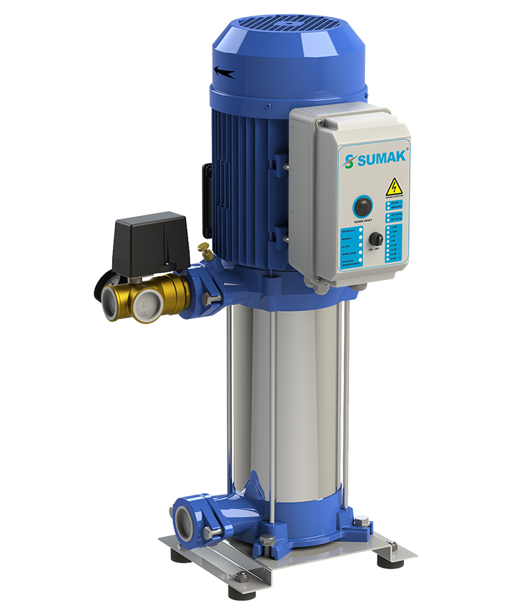 Sumak Pompa - Sumak SHT 6A-100/6 Düşey Milli Kademeli Hidrofor 6 KAT 15 DAİRE 0.75kW 380V