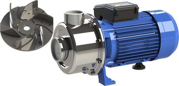 Sumak Pompa - Sumak SMİNOX/A-200/2 Paslanmaz Santrifüj Pompa Açık Fanlı Monofaze (220 V) 2.2 Hp