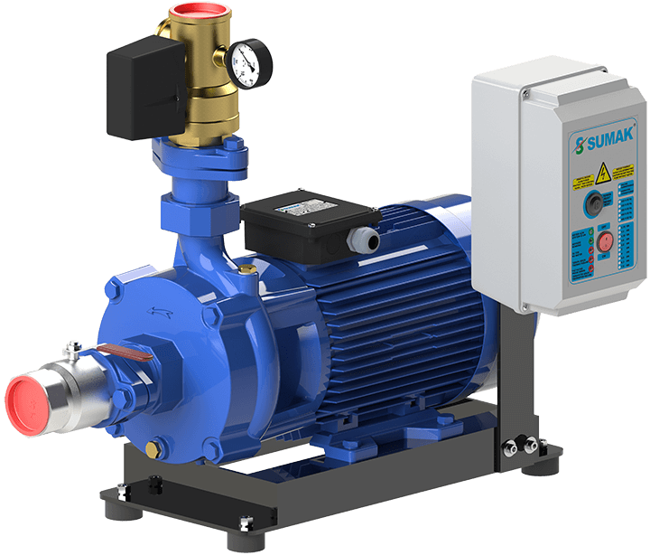 Sumak Pompa - Sumak SMKTA 750/2 Emişli Çift Kademeli Hidrofor 11 Kat 45 Daire 380 Volt 7.5 Hp