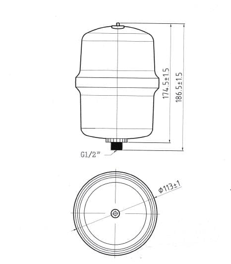 2 Litre Sıcak Su Hidroforu Genleşme Tankı 95 ℃ Patlamayan Tank