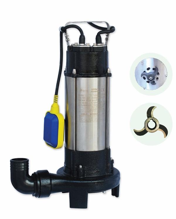Water Sound - Water Sound V1300DF Bıçaklı Tip Kirli Su Aktarma, Vortex Fanlı Drenaj Dalgıç Pompa 11 mt. Yükseklik 18 m³/h