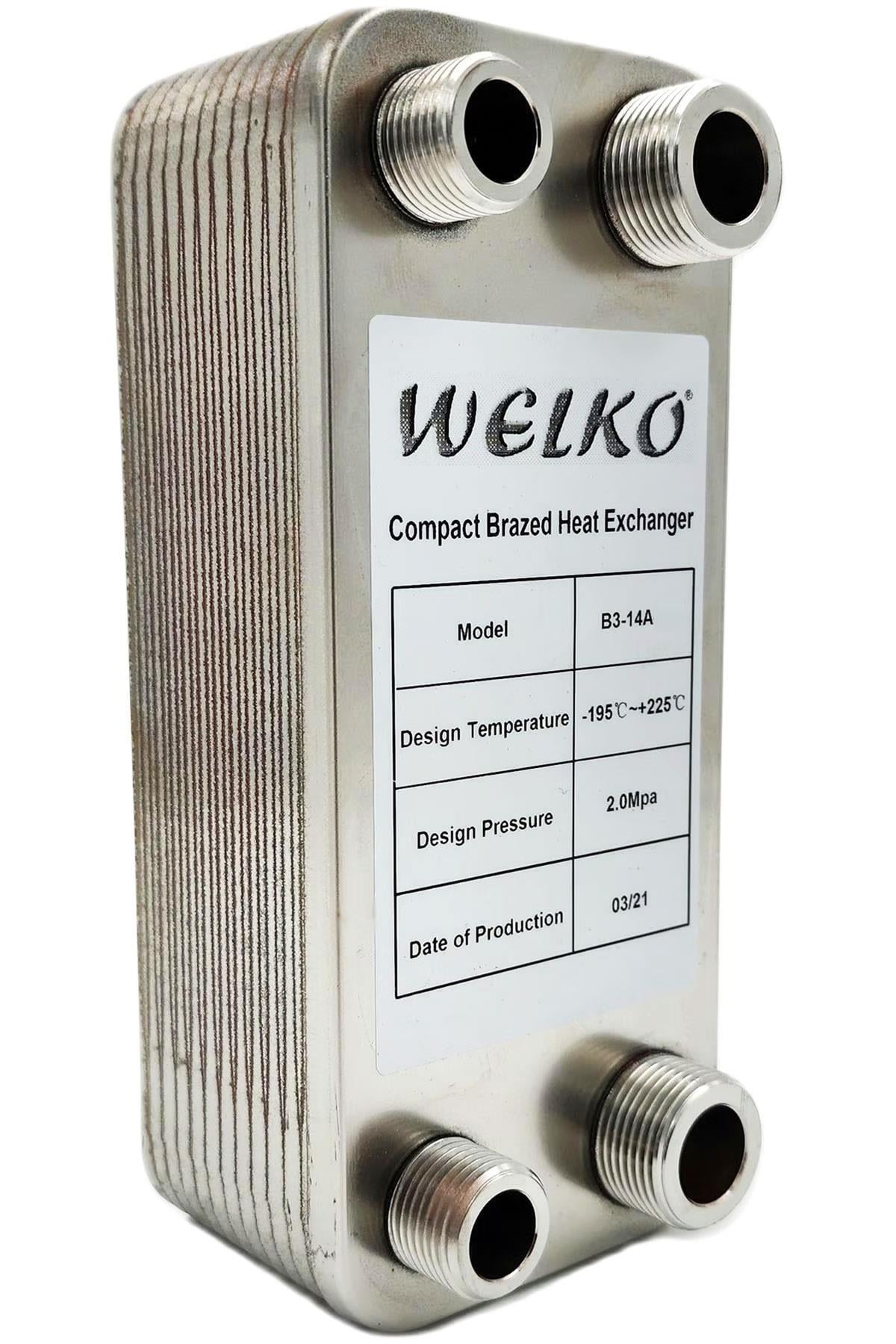 Welko EL30C-28 Plaka Kaynaklı Plakalı Isı Eşanjör Bağlantı 3/4- 1/2 Kapasite 550 Litre/Saat