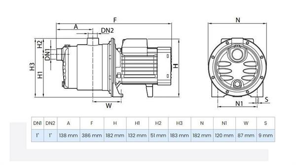 Wilo SPS Silence 5-58 Paslanmaz Gövdeli Sessiz Jet Pompa 0.75 Hp 5 Bar 4.8 m³/h