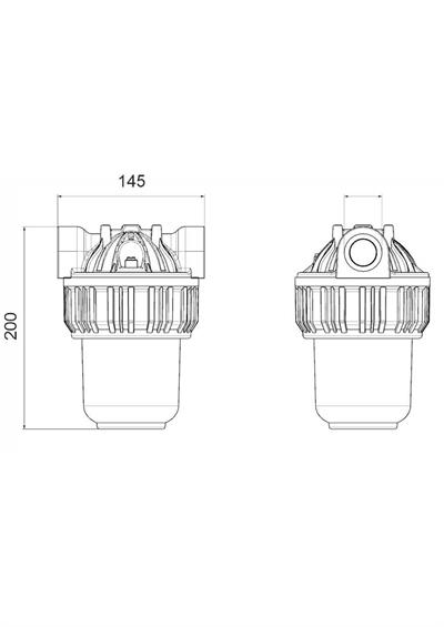 Aquafer 5 Tombul Yıkanabilir Kartuşlu Filtre Takımı 1 inc 100 Micron