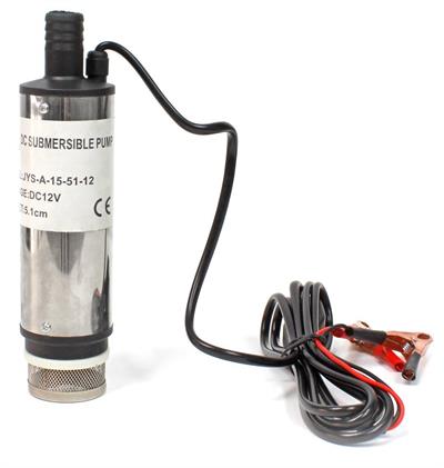 12 Volt Mazot Yağ Aktarma Pompası,  Dc Mini Dalgıç Pompa Süzgeçli 51 mm Dış Çap