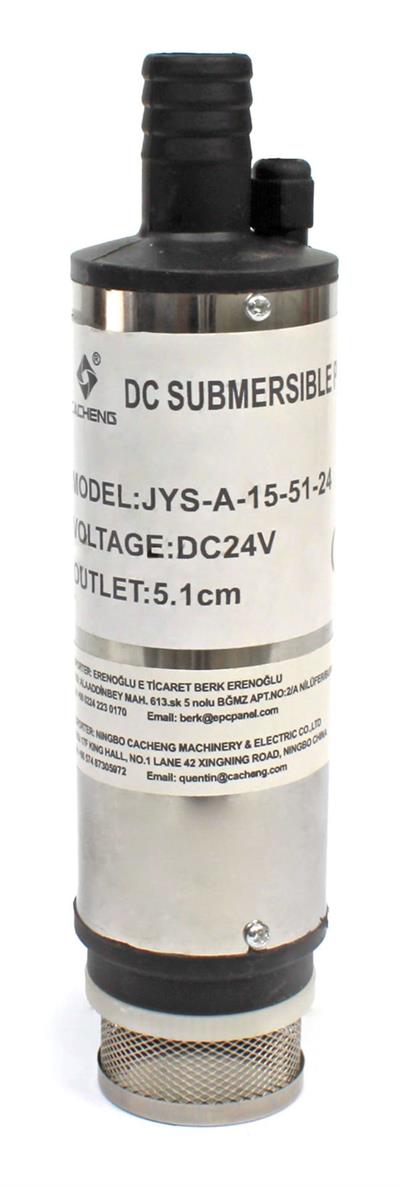 24 Volt Mazot Yağ Aktarma Pompası,  Dc Mini Dalgıç Pompa Süzgeçli 51 mm Dış Çap