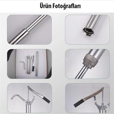 Paslanmaz Manuel Varil Pompası 20lt/dk, Mazot Yağ Pompası