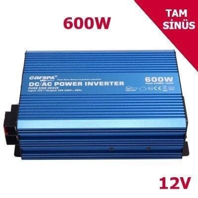 CARSPA Güneş Enerji Sistemi İnverteri, Solar Enerji İnverteri 600W-12V Tam Sinüs İnverter