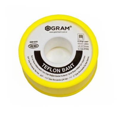 Gram Teflon Bant Sızdırmazlık Bandı 19 mm x 30 Mt - YERLİ ÜRETİM