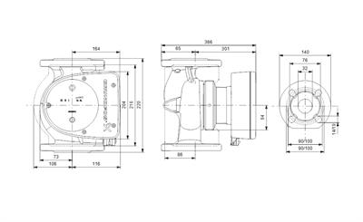 Grundfos MAGNA1 32-120 F(220 mm) 200-300.000 Kazan İçin Frekans Konvertörlü Sirkülasyon Pompası 12mss 17m³/h