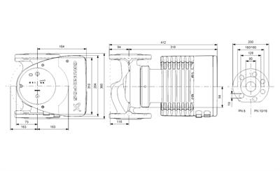 Grundfos MAGNA1 80-100 F(360 mm) 600.000+ Kazan İçin Frekans Konvertörlü Sirkülasyon Pompası 10mss 55m³/h