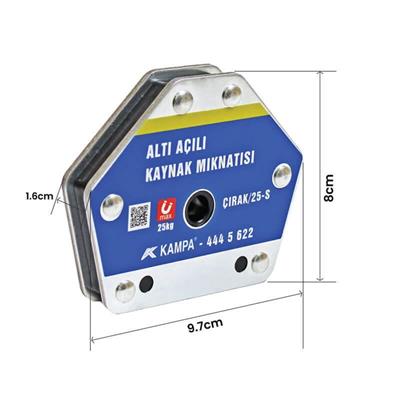 Çırak/25S Manyetik Kaynak Gönyesi 4 ADET 6 Açılı, 25 Kg Kaynak Tutucu Mıknatıs