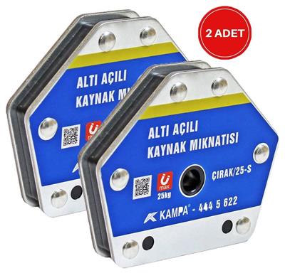 Çırak/25S Manyetik Kaynak Gönyesi 2 ADET 6 Açılı, 25 Kg Kaynak Tutucu Mıknatıs