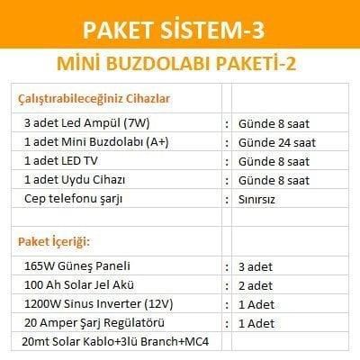 Solar Güneş Enerjili Aydınlatma-Mini Buzdolabı Paketi 2