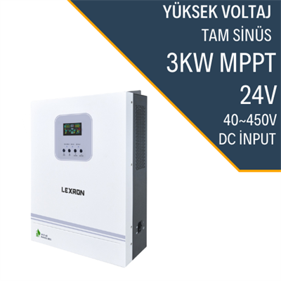 LEXRON 3kW MPPT 24Volt Solar Güneş Enerji İnverteri, Akıllı İnverter 3000Watt