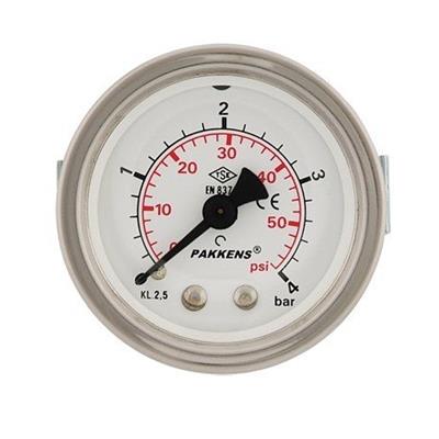 Pakkens 0-1 Bar 63 mm Arkadan Bağlantılı Panotipi Kuru Manometre G 1/4 inç