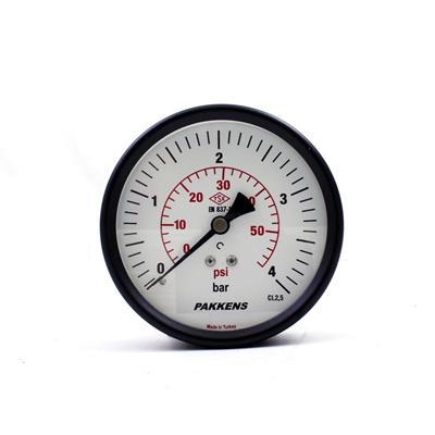 Pakkens 0-4 Bar 100 mm Arkadan Bağlantılı Kuru Manometre G 1/4 inç