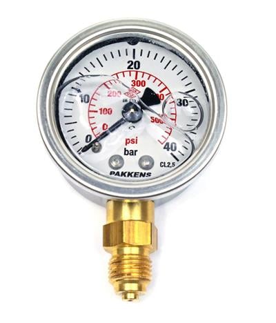 Pakkens 0-40 Bar 50 mm Alttan Bağlantılı Gliserinli Manometre G 1/4 inç