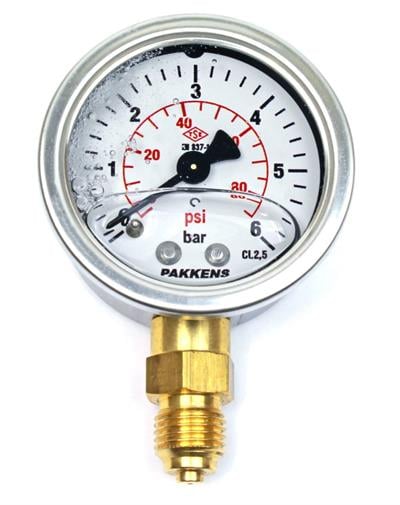 Pakkens 0-6 Bar 50 mm Alttan Bağlantılı Gliserinli Manometre G 1/4 inç