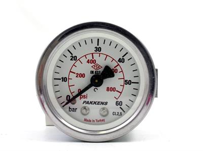Pakkens 0-60 Bar 63 mm Arkadan Bağlantılı Panotipi Kuru Manometre G 1/4 inç