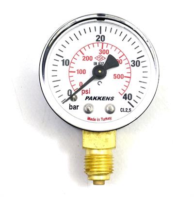 Pakkens Çap 63 0/40 Bar Kuru Tip Basınç Ölçer, Manometre, Basınç Göstergesi 1/4