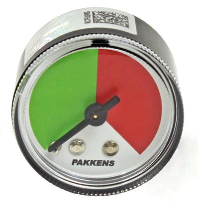 Pakkens Hidrolik Dönüş Filtresi Manometresi / Kirlilik Göstergesi Çap 40 2 Bar Yeşil-Kırmızı G1/8