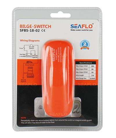 Seaflo SFBS-18-02 Sintine Pompası Şamandıra Şalteri, DC Pompa Şamandırası 12-24 Volt 18 Amper