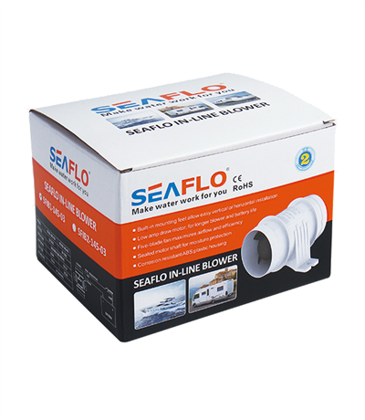 Seaflo SFIB1-145-03 12 Volt 75 mm Blower, Tekne ve Yat Kanal Tipi Fan Aspiratör 145cfm