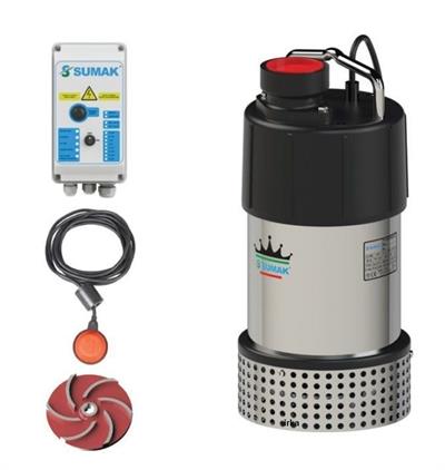 Sumak SDTV 30/2.5 Z Gömlek Soğutmalı Vortex Fanlı Dalgıç Pompa Trifaze 380V 3 Hp