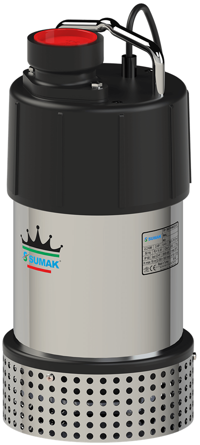 Sumak SDTV 40/2.5 Z Gömlek Soğutmalı Vortex Çarklı Dalgıç Pompa Trifaze 380V 4 Hp