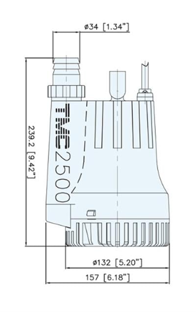 Tmc SR1225 Üst Çıkışlı Sintine Pompası 12V 2500 gph