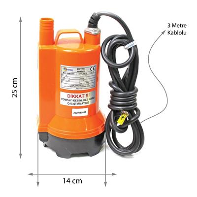 12 Volt Dc Drenaj Dalgıç Pompa 7 Mt Yükseklik 7.5 m³/h