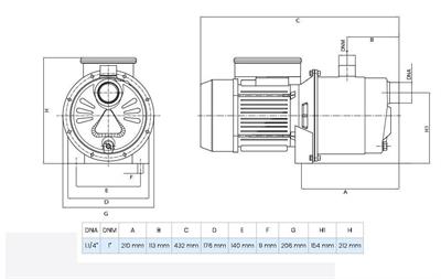 Wilo Jet SPS 5-56 Paslanmaz Gövdeli Kendinden Emişli Jet Pompa 1.5 Hp 56 mss 5 m³/h