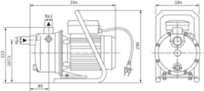 Wilo JET WJ202 Kendinden Emişli Santrifüj Pompa 35 mss 4,5 m³/h