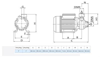 Wilo PV 30M Döküm Gövdeli Preferikal Pompa 0.5 Hp 35 mss 2 m³/h 220 Volt