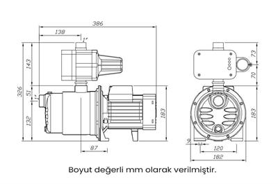 Wilo SPS 5-58-H Paslanmaz Gövdeli Otomatik Sessiz Hidrofor 5 Kat 10 Daire, Susuzluğa Karşı Korumalı 0.75 Hp 5 Bar