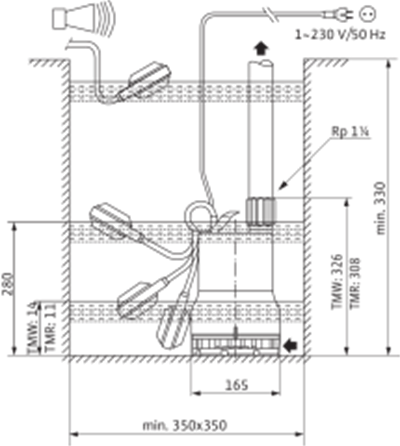 Wilo TMW 32/11 Flatörlü Kirli Su Dalgıç Pompa 10 mss 16 m³/h