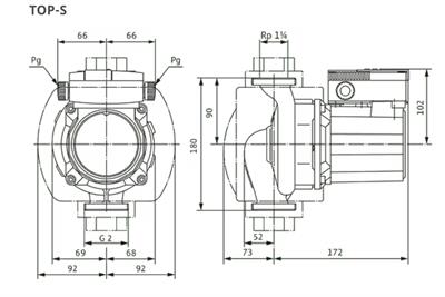 Wilo Top-Z 30/7 T RG Bronz Gövdeli ReSirkülasyon Pompası - 1¼   380V