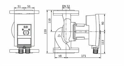Wilo Yonos MAXO 32/0,5-10 Frekans Konvertörlü Sirkülasyon Pompası 10.8 mss 10.6 m³/h