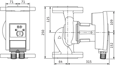 Wilo Yonos MAXO 40/0,5-12 Frekans Konvertörlü Sirkülasyon Pompası 13 mss 24,8 m³/h