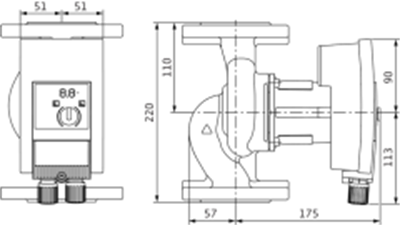 Wilo Yonos MAXO 40/0,5-4 Frekans Konvertörlü Sirkülasyon Pompası 5.4 mss  12.7 m³/h