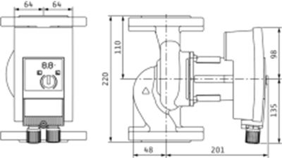 Wilo Yonos MAXO 40/0,5-8 Frekans Konvertörlü Sirkülasyon Pompası 8.5 mss  18.2 m³/h