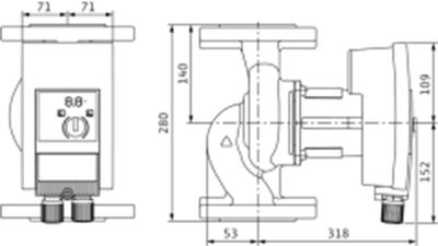 Wilo Yonos MAXO 50/0,5-12 Frekans Konvertörlü Sirkülasyon Pompası 12,8 mss 31,2 m³/h