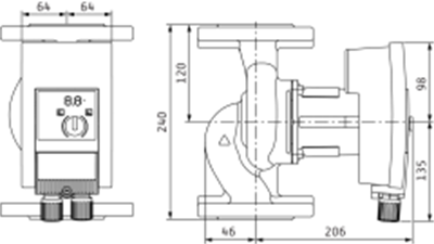 Wilo Yonos MAXO 50/0,5-8 Frekans Konvertörlü Sirkülasyon Pompası 8.5 mss 18.2 m³/h