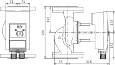 Wilo Yonos MAXO 50/0,5-9 Frekans Konvertörlü Sirkülasyon Pompası 10.2 mss 29 m³/h