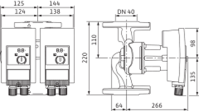 Wilo Yonos MAXO-D 40/0,5-8 Frekans Konvertörlü Sirkülasyon Pompası 8 mss 17,5 m³/h