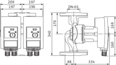 Wilo Yonos MAXO-D 65/0,5-12 Frekans Konvertörlü Sirkülasyon Pompası 11,5 mss 43 m³/h