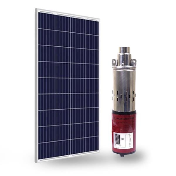 Cacheng - 24 Volt Dc Solar Güneş Enerjili Dalgıç Pompa 250W 15 Mt Kablolu Panel Set